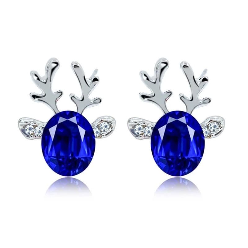 Kolczyki wiszące święta renifery kryształek K953SN